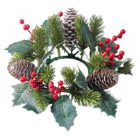 Bothyi - Candelabro Con Guirnalda De Agujas De Pino Para Bodas, Velas Navideñas Y Coronas.