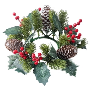 Bothyi - Candelabro Con Guirnalda De Agujas De Pino Para Bodas, Velas Navideñas Y Coronas.