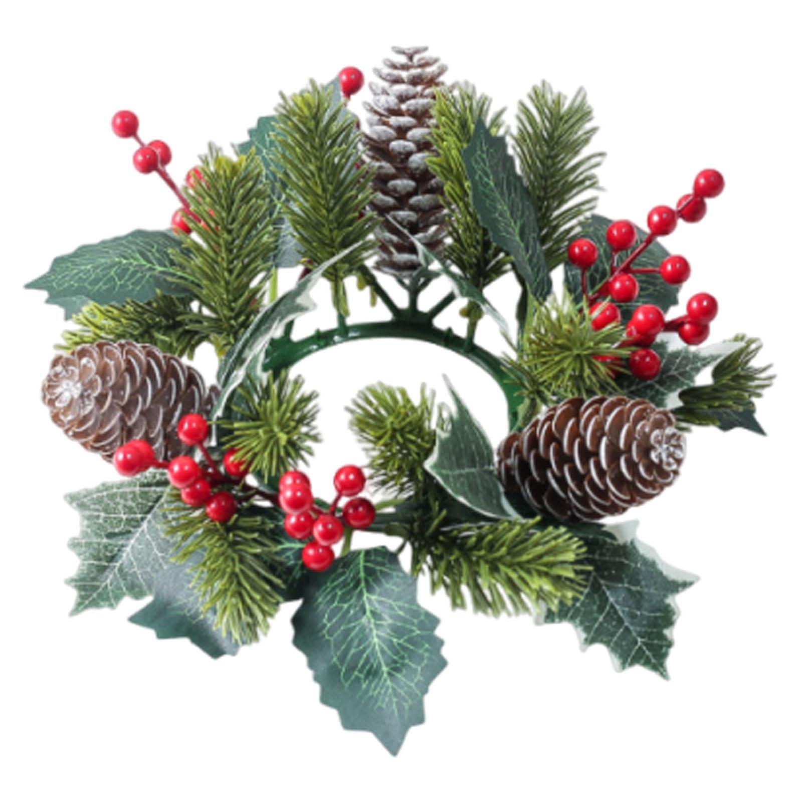 Bothyi - Candelabro Con Guirnalda De Agujas De Pino Para Bodas, Velas Navideñas Y Coronas.