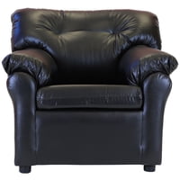 Muebles América - Sofa América 1 Cuerpo Cuero Sintético Negro