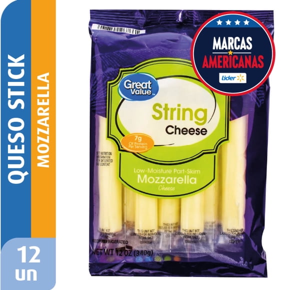 Varitas de Queso Mozzarella Hebras, 340 g