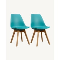 Habita2 Chile - Silla Tulip Ecocuero Turquesa X2