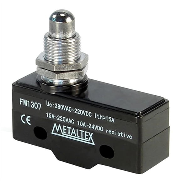 Fines de carrera plástico15A/250VCA SPDT serie FM1 - Con roldana unidireccional