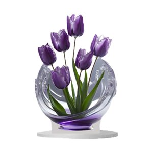 Magideal - 2D Acrílico Tulips Decoración Decoración Artesanía Collector Desktop Fulta De Mesa De Placa Para El Gabinete De Escritorio Estante De La Habitación De