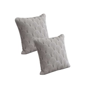 Genérico - Pack De 2 Fundas De Cojin Serie Abanico 45X45 Cm Gris
