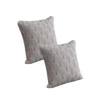 Genérico - Pack De 2 Fundas De Cojin Serie Abanico 45X45 Cm Gris