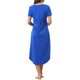 thumbnail image 3 of INSPIRE CHIC Camisón largo de manga corta con cuello en V para mujer, vestido de dormir suave con teñido anudado y bolsillos laterales para primavera verano 2XL azul real, 3 of 6