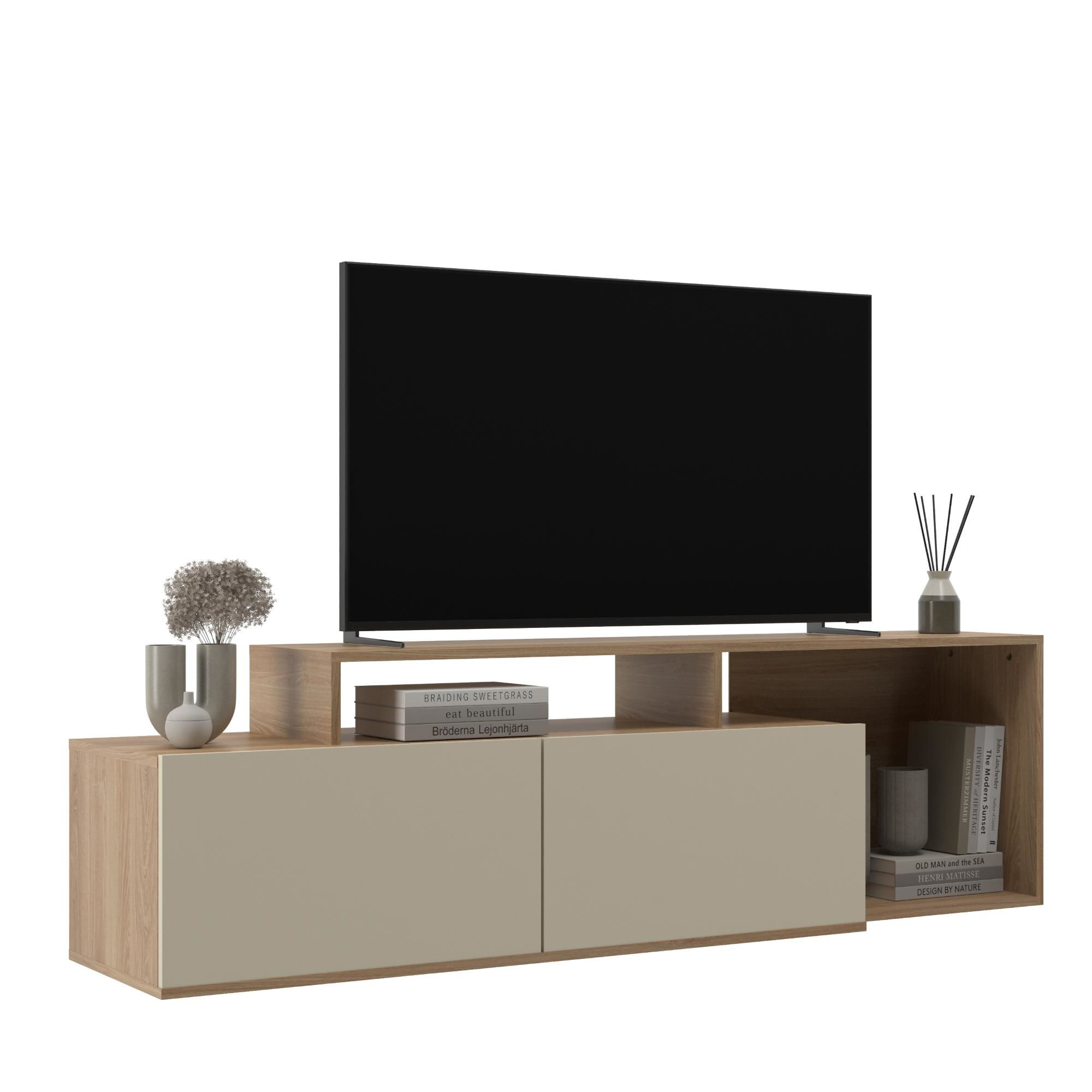 Di Poretti Design - Rack Oak 70"" 2 Puertas Mdf Café