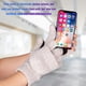 thumbnail image 5 of Guantes de lana con aislamiento térmico sin dedos para mensajes de texto para mujeres y hombres, mitones convertibles de punto cálidos de invierno con solapa, 5 of 6