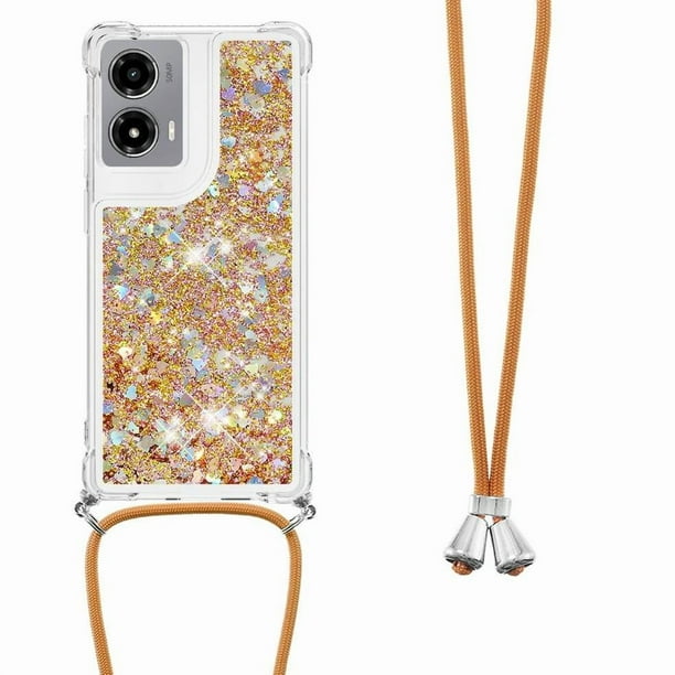 Funda FOXDOCK para Motorola Moto G Stylus 5G 2024 con Cuerda Ajustable, Brillo Líquido, Protección Antigolpes y Lente – Ideal para Regalo