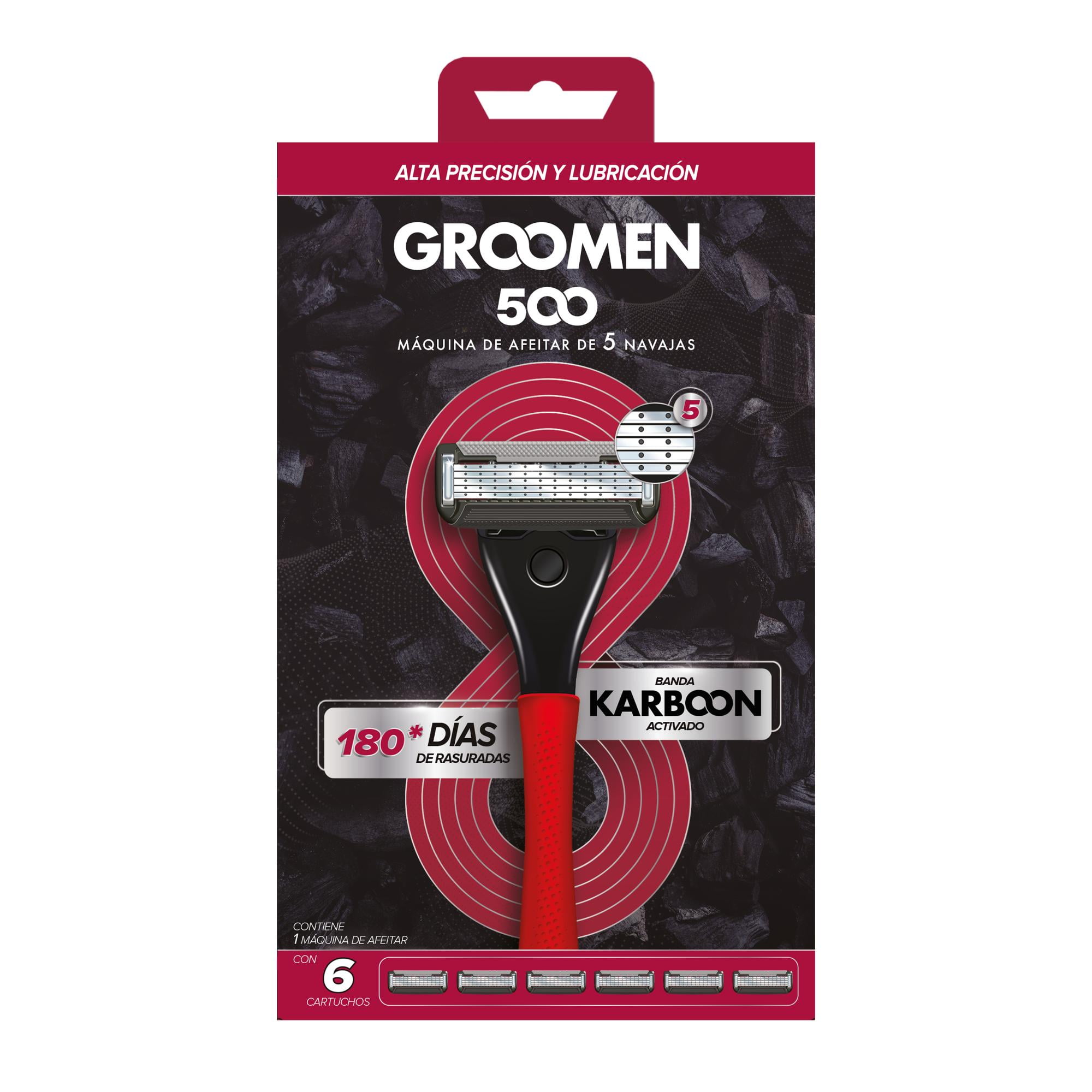 Máquina Afeitar Groomen 500 + 6 Cartuchos De 5 Navajas
