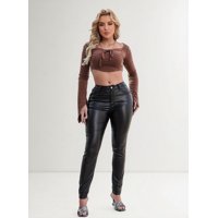 Flix - Pantalón Eco Cuero Mujer Ajuste Perfecto
