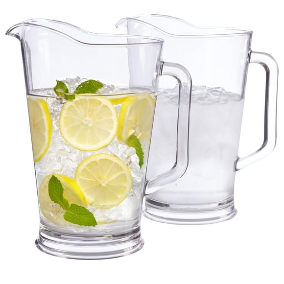 Pitcher US Acrylic Bistro Clear, 1,9 L, juego de 2 reutilizables sin BPA