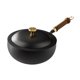 thumbnail image 3 of Wok Antiadherente, Olla Para Sopa Hirviendo, Wok De Fondo Plano Para Acampar, Dormitorio, Hogar, 24 Cm De Diámetro, 3 of 5