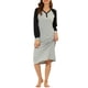 thumbnail image 1 of INSPIRE CHIC Camisón de Mujer para Salón, Pijama con Mangas Largas, Cuello Henley, Camisones con Bolsillos XS Gris, 1 of 6