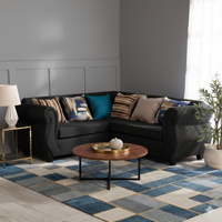 Deco Outlet - Seccional New Milan 3.2 Tela Negro