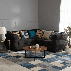 Deco Outlet - Seccional New Milan 3.2 Tela Negro