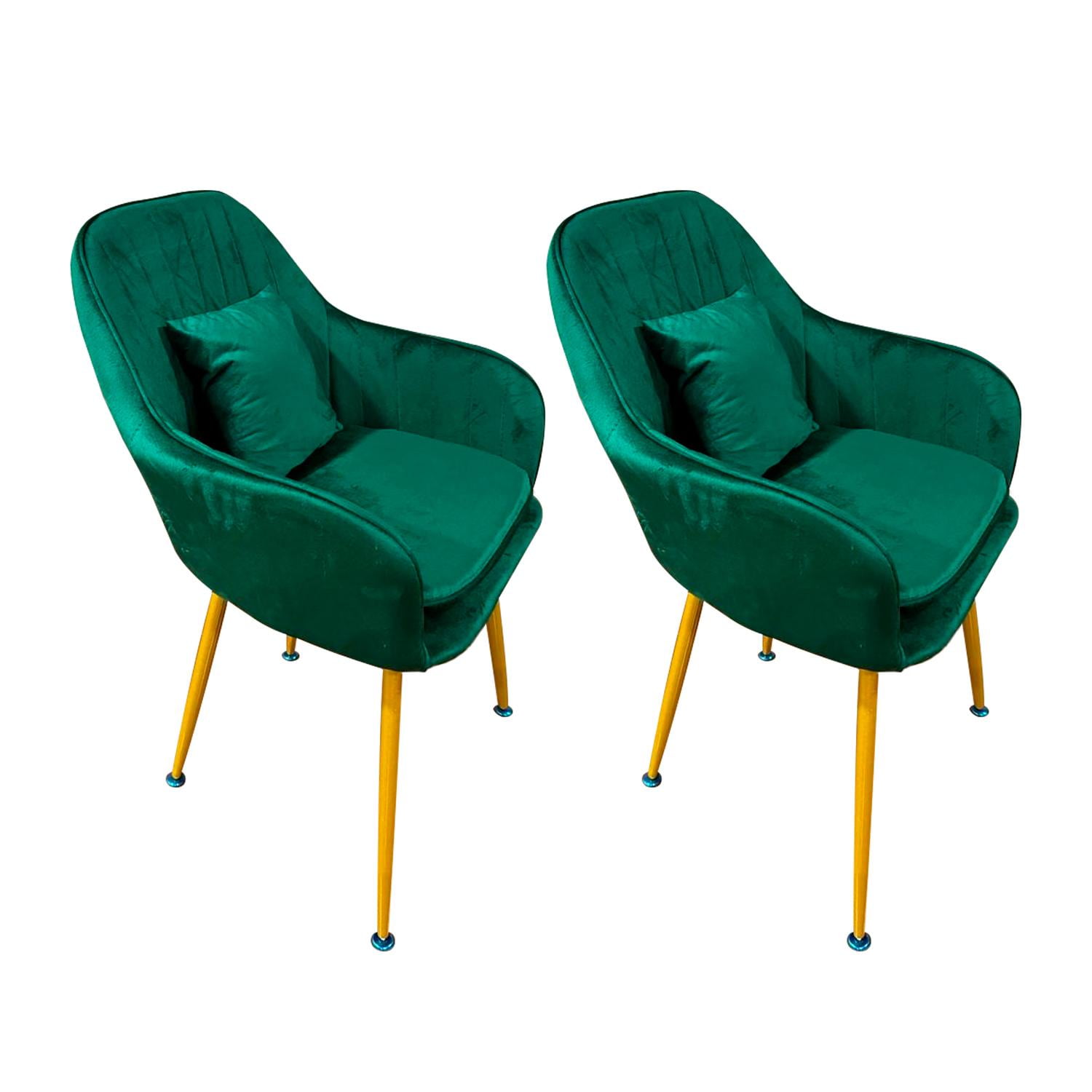 Global Latin - Pack 2 Butaca Poltrona Sofí De Terciopelo Con Patas De Metal