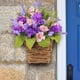 thumbnail image 3 of Cesta de flores de lavanda | Planta artificial, resistente a los rayos UV, rústica y elegante, ideal para decoración de exteriores e interiores, jardín, patio, interior y exterior., 3 of 7