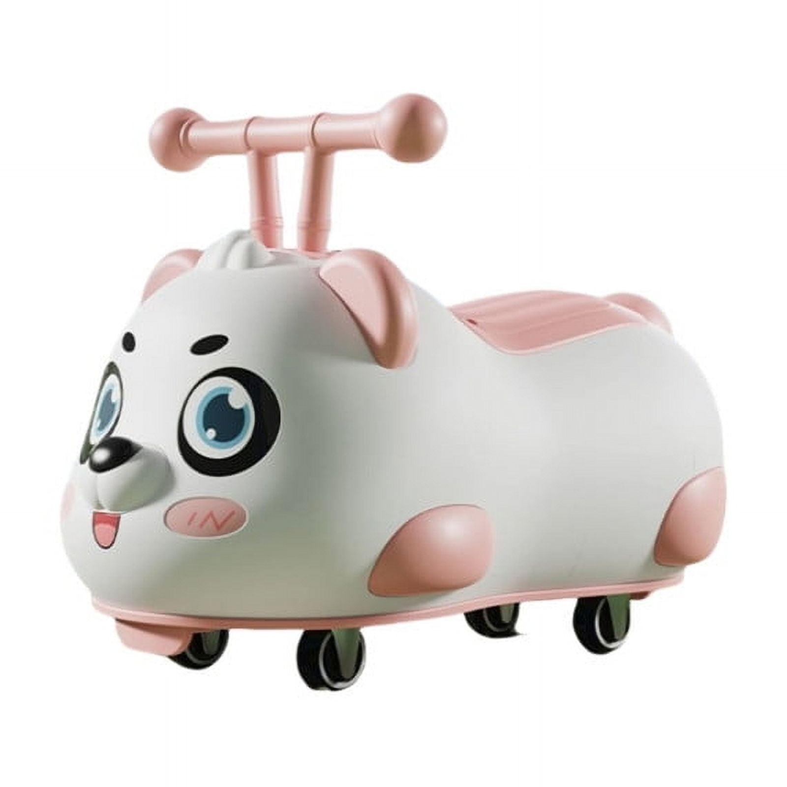 Babyluna - Correpasillos Auto Andador Infantil Con Luces Y Música Oso Panda Rosado