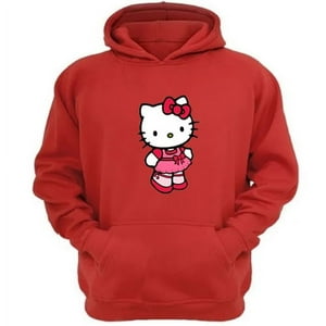 Genérico - Polerón Canguro Gatita Kitty Rojo Talla Xl Unisex