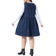 thumbnail image 3 of Vestido Pichi de Mezclilla para Mujer Talla Grande de Agnes Orinda, Cuello en V, Sin Mangas, Abotonado, Casual, con Bolsillos, 1X Azul Oscuro, 3 of 6