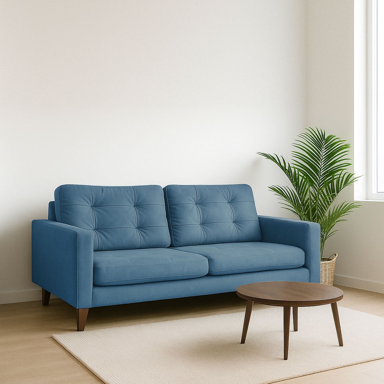 Latam Home - Sofa Napoles 3 C Tela Velvet Azul Petroleo
