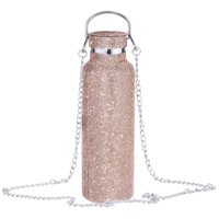 Bothyi - Taza De Vacío De Diamante Portátil 500Ml / 17Oz Botella De Agua Con Brillo Hervidor De Oro Rosa