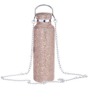 Bothyi - Taza De Vacío De Diamante Portátil 500Ml / 17Oz Botella De Agua Con Brillo Hervidor De Oro Rosa