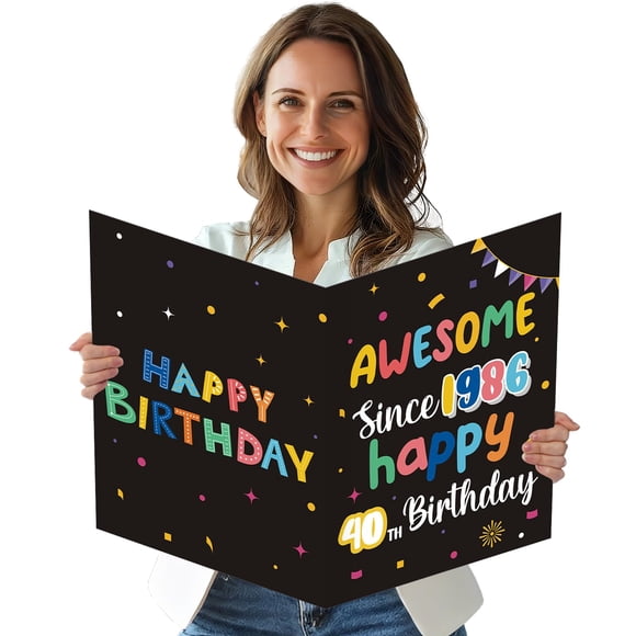 Tarjeta Jumbo Para 40 Cumpleaños De «impresionante Desde 1986»