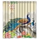 thumbnail image 1 of Cortina de ducha con diseño de pavo real y ganchos, 66 x 72 pulgadas., 1 of 3