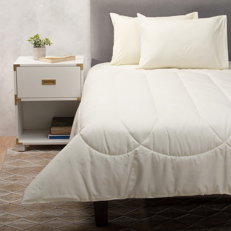 Arthome - Plumón Beige Blanco 2 Pl + Pack 2 Almohadas Beige