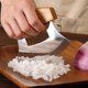 thumbnail image 3 of Cortador de alimentos WiuCYS 13 cm cuchillo Ulu de Alaska con base, 3 of 7