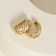 thumbnail image 2 of Aretes de Aro Dorados para Mujer con Acabado Cepillado Aretes de Aro de Plata Esterlina S925 Aretes de Aro de Diamante de Oro Simulado con CZ para Mujer Aretes Elegantes de Novia Aretes de Boda, 2 of 5