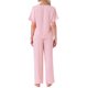 thumbnail image 3 of INSPIRE CHIC Pijamas de Satén para Mujer Camisa de Manga Corta de Seda con Cuello en V y Pantalón Largo Conjunto de Ropa de Dormir Suave S Rosa, 3 of 6