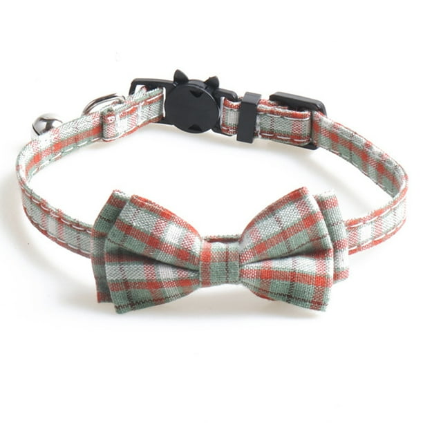 Pajarita para perro, collar para perro y gato, collar para perro con hebilla a cuadros, suave y cómodo para perros y gatos
