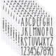 thumbnail image 1 of Calcomanías de letras Clabby de vinilo, alfabeto y números, 1 pulgada, negro, 1 of 7
