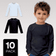 thumbnail image 1 of Pack 10 Camiseta Algodón Manga Larga Primera Capa Niño Polera Blanco y Negro, 1 of 8