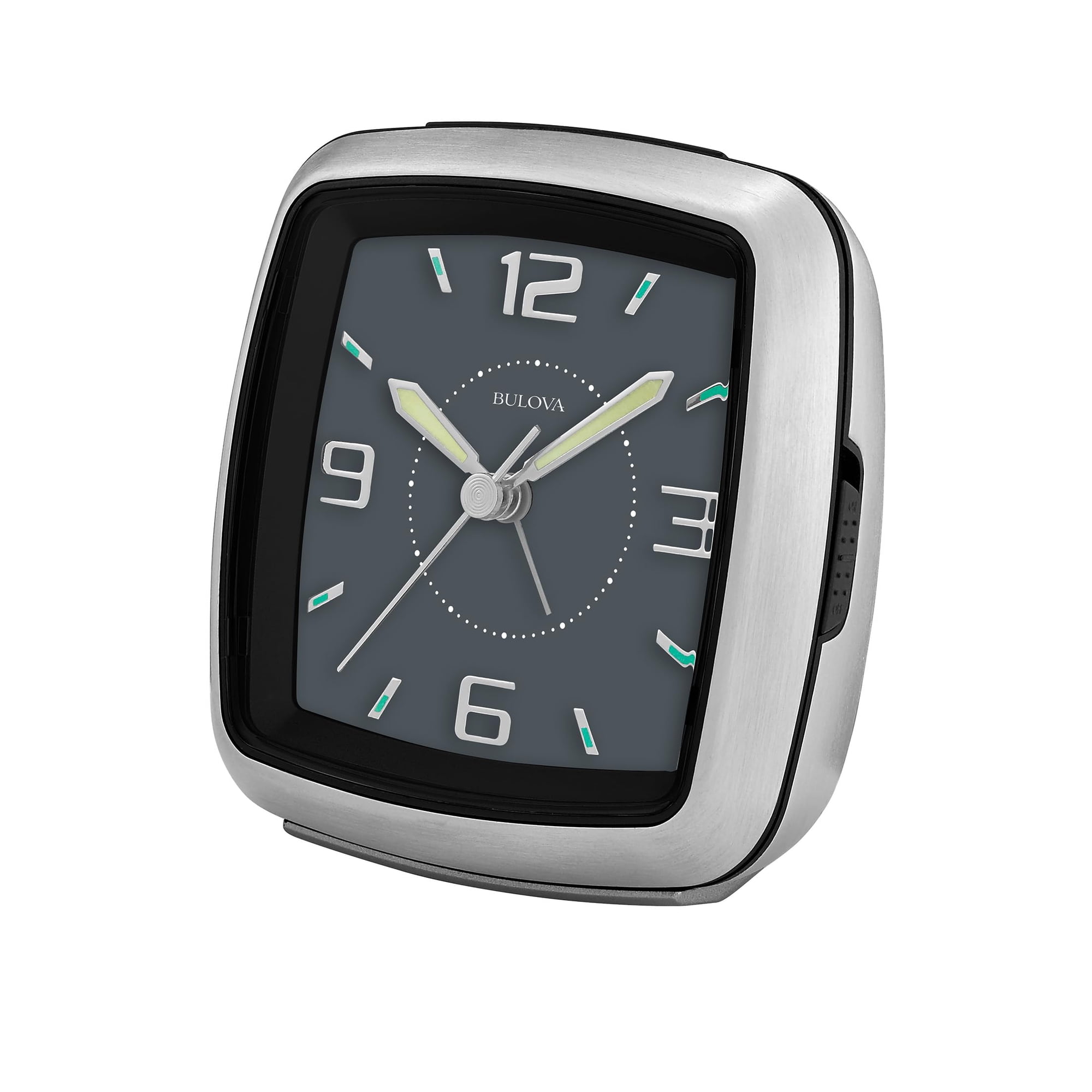 Reloj Despertador Bulova Regency B5028, 9,5 Cm, Caja De Metal Plateado