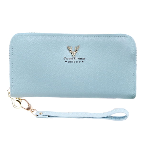Cartera de mujer, cartera larga con cremallera para estudiante, cartera informal, cartera para teléfono móvil, cartera moderna para mujer