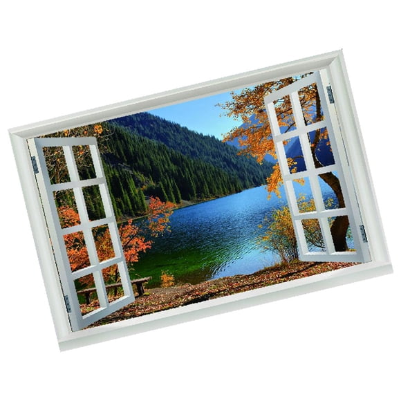 Ventana 3D Vista del paisaje Pegatinas de pared Vinilo Arte Mural Decal Home Room Decor D