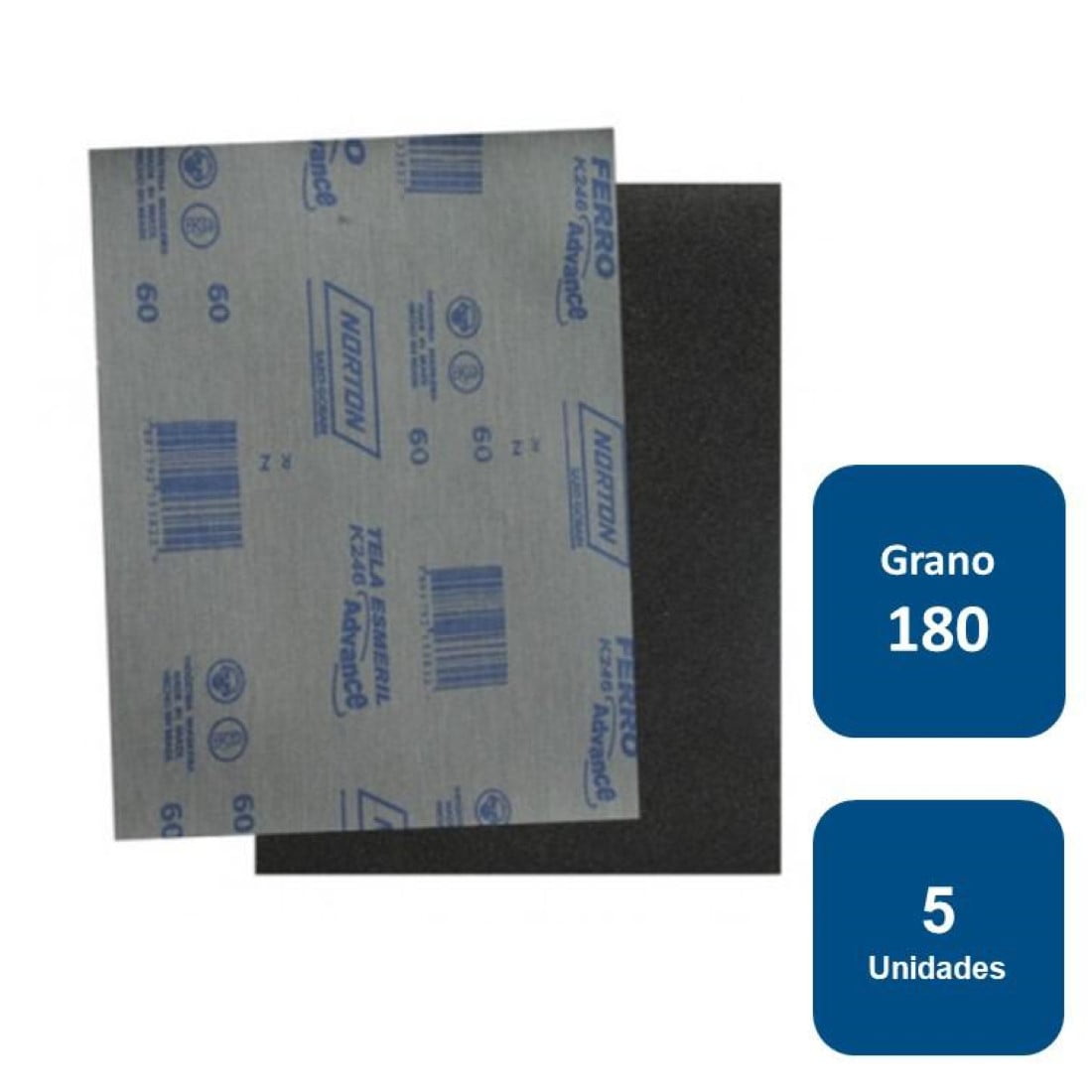 Norton - Lija Tela Para Metal K-246 Grano 180 5un.