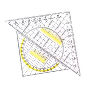 Bothyi - Juego De 2 Transportadores Cuadrados Con Mango Para Oficina, Escuela Y Profesores.