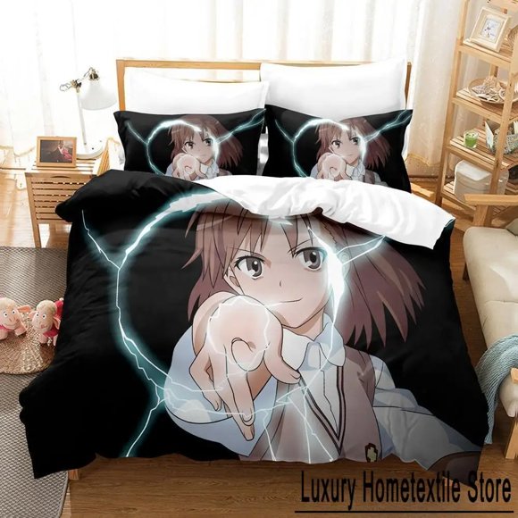 New Misaka Mikoto Bedding Set Bed Set Adult Kid Bedroom Duvet cover Sets Bed Sheet Set Bed Sheets