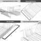 thumbnail image 3 of Escurridor de platos Simple Houseware de acero inoxidable, 2 compartimentos, 14 platos, 3 of 9