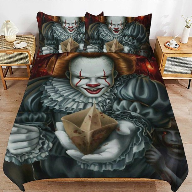 Pennywise Bedding Set Duvet Cover Comfortable and Lightweight Cartoon Bedding3 Piece