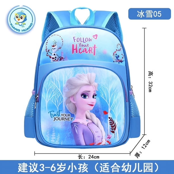 Disney cartoon backpack Frozen Elsa and Anna girls cute primary bag for school burden reduction kindergarten guardian backpack