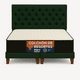 thumbnail image 1 of Cama 2 plaza  Capitoné + Respaldo 2P Capitone Verde  + Colchón 2P Mery Desing, 1 of 9
