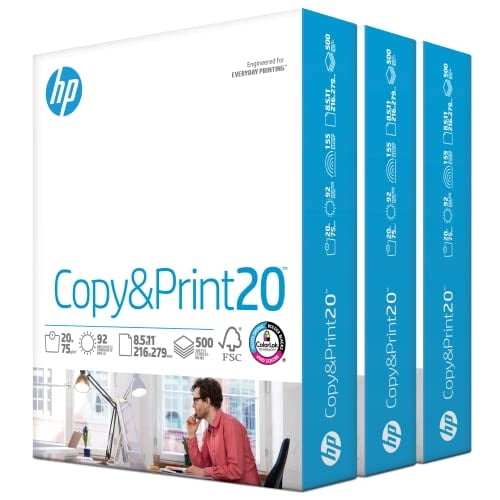 Hp Papers - Papel Para Impresora Hp Copy&print20, 8,5 X 11, 75 G/m², 3 Resmas, 1500 Hojas