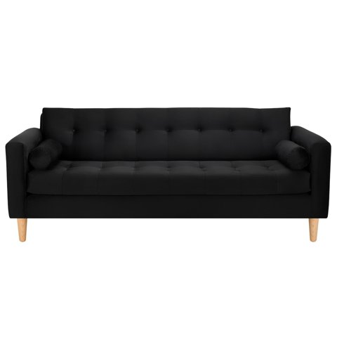 Bodevir - Sofa Retro 3Cg Felpa 05 Negro